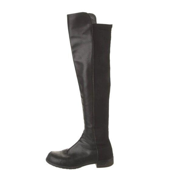 Stuart Weitzman Black Leather Over The Knee Riding Boots Size 7 Classic Equestri - Picture 1 of 7